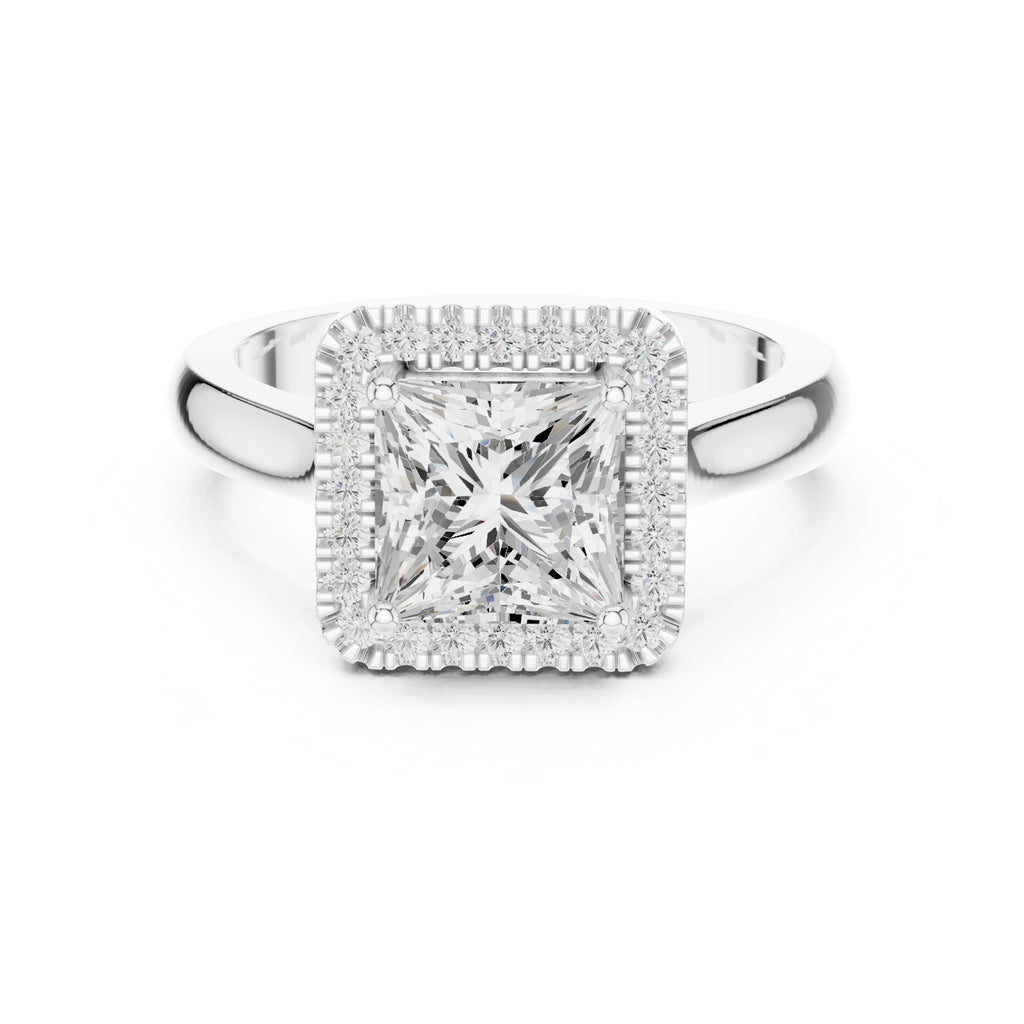2.00 ct Lumina Halo Ring 2ct White Gold Princess