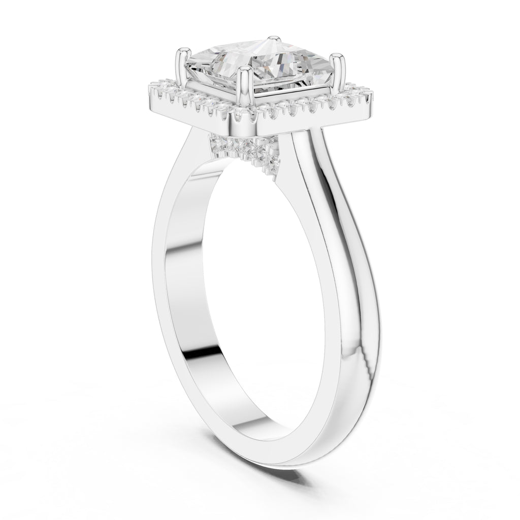 2.00 ct Lumina Halo Ring 2ct White Gold Princess
