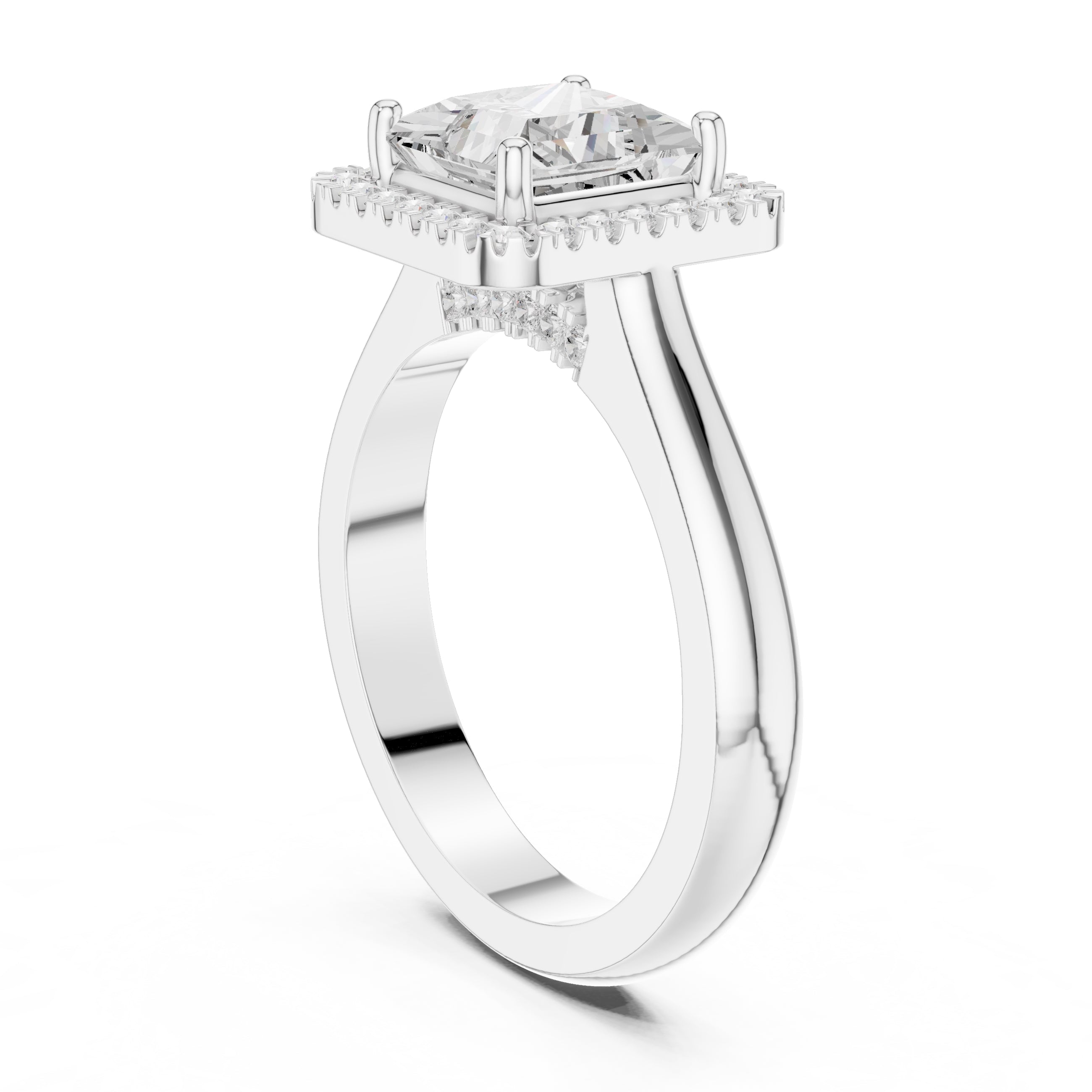 2.00 ct Lumina Halo Ring 2ct White Gold Princess