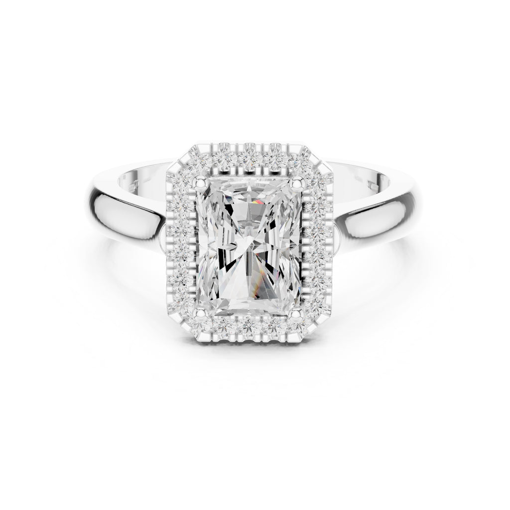 2.00 ct Lumina Halo Ring 2ct White Gold Radiant
