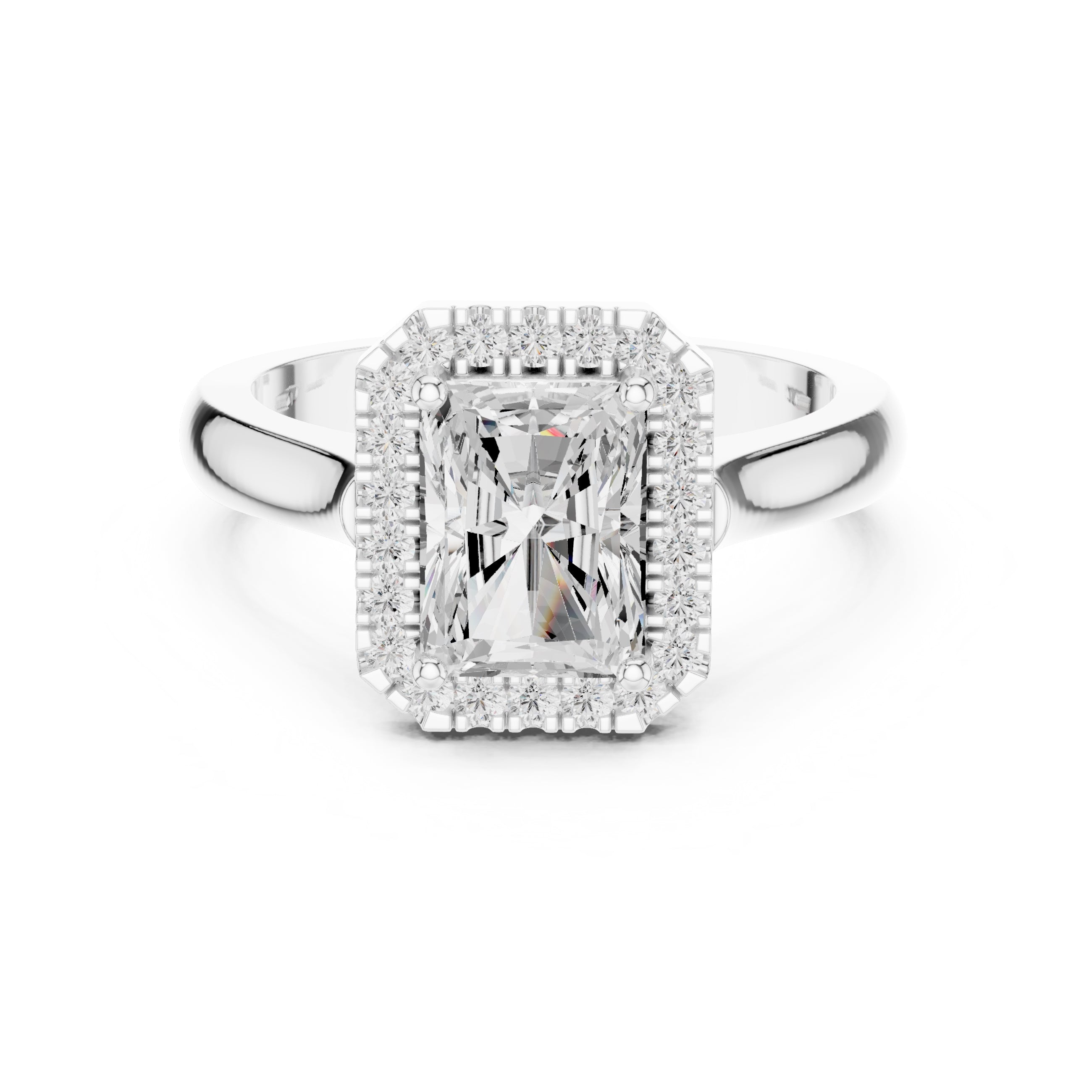 2.00 ct Lumina Halo Ring 2ct White Gold Radiant