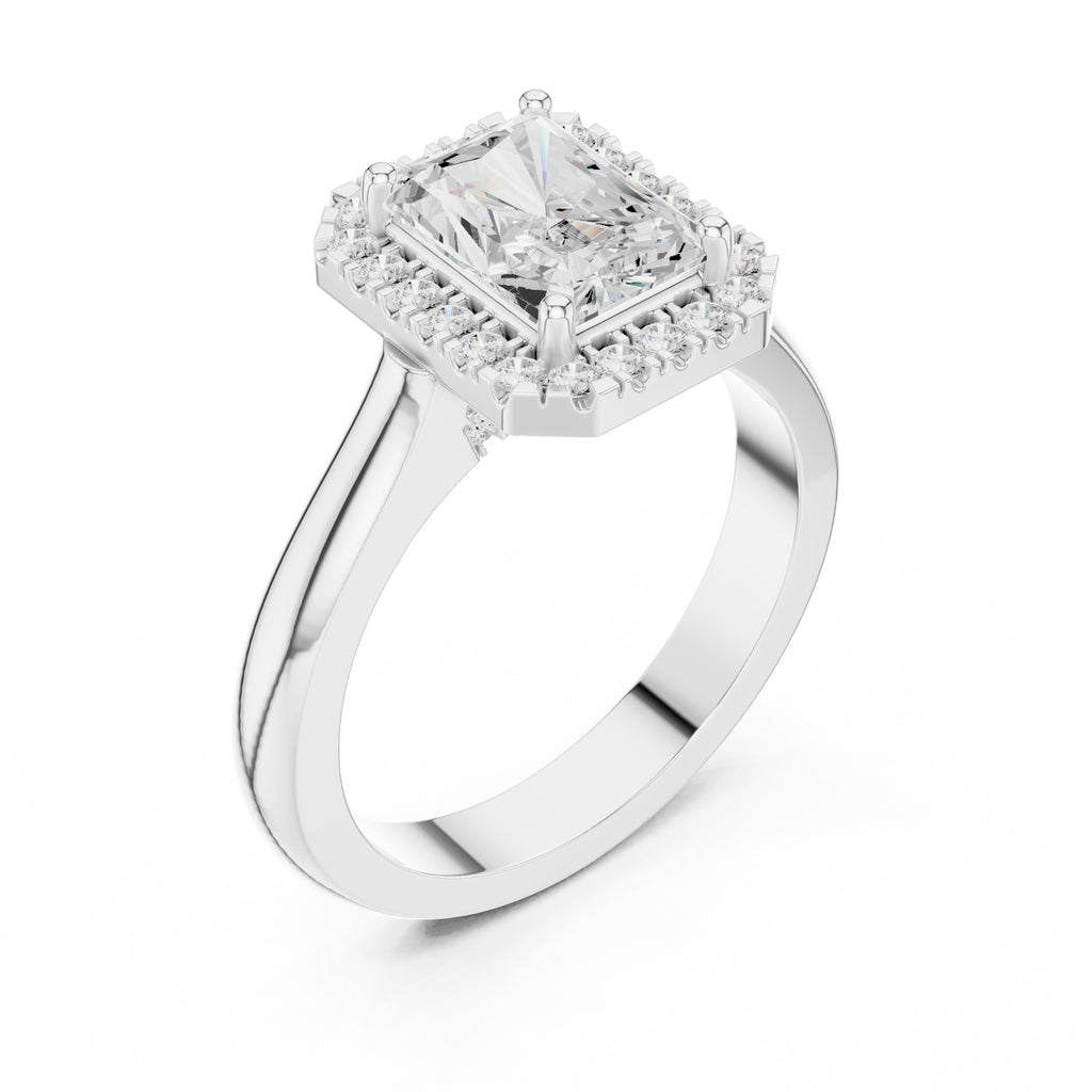 2.00 ct Lumina Halo Ring 2ct White Gold Radiant