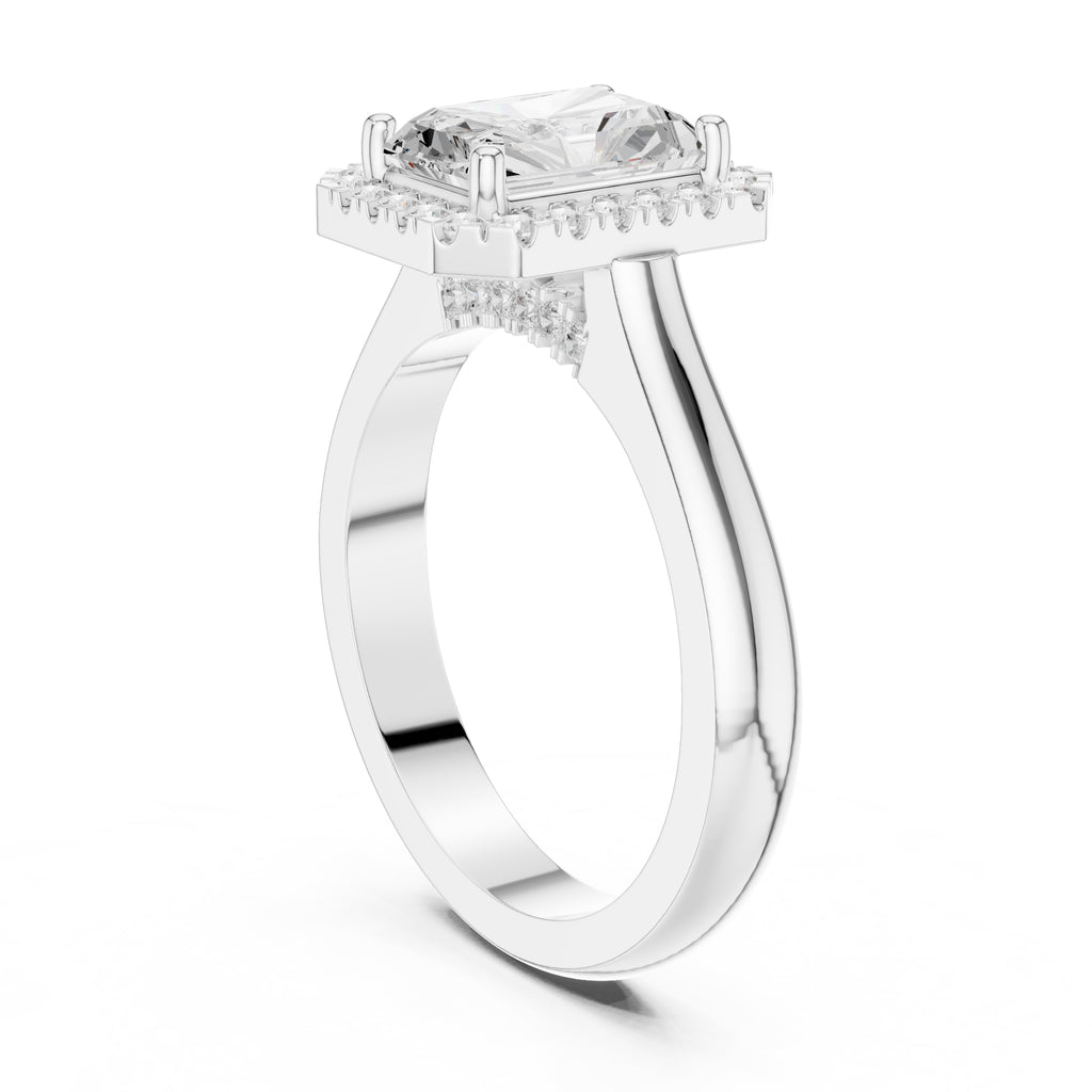 2.00 ct Lumina Halo Ring 2ct White Gold Radiant