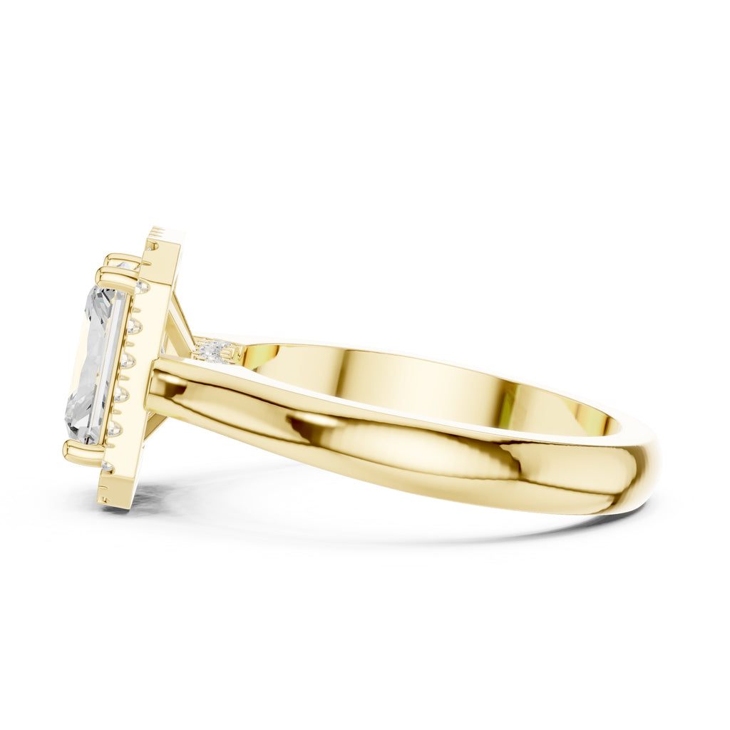 2.00 ct Lumina Halo Ring 2ct Yellow Gold Radiant