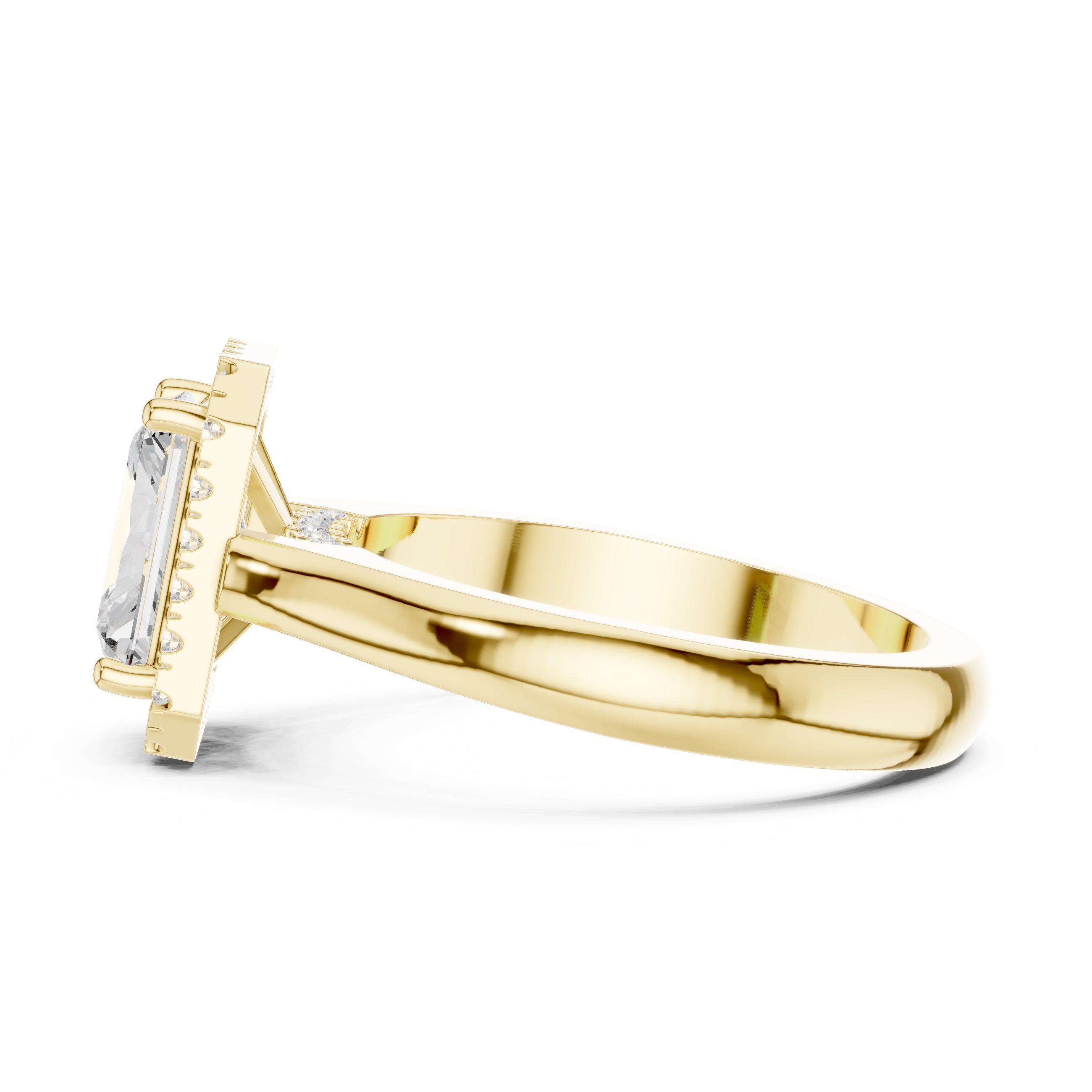 2.00 ct Lumina Halo Ring 2ct Yellow Gold Radiant