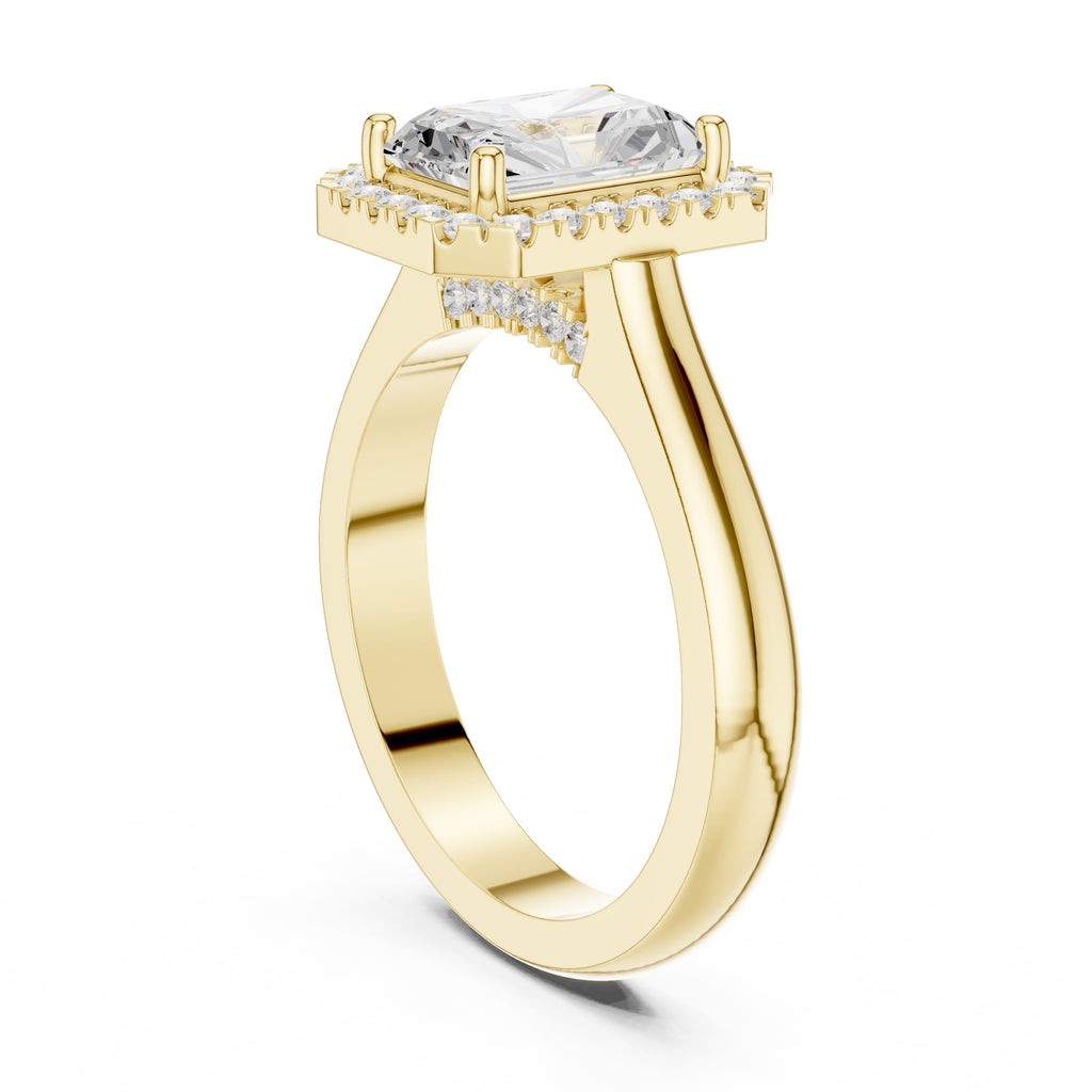 2.00 ct Lumina Halo Ring 2ct Yellow Gold Radiant