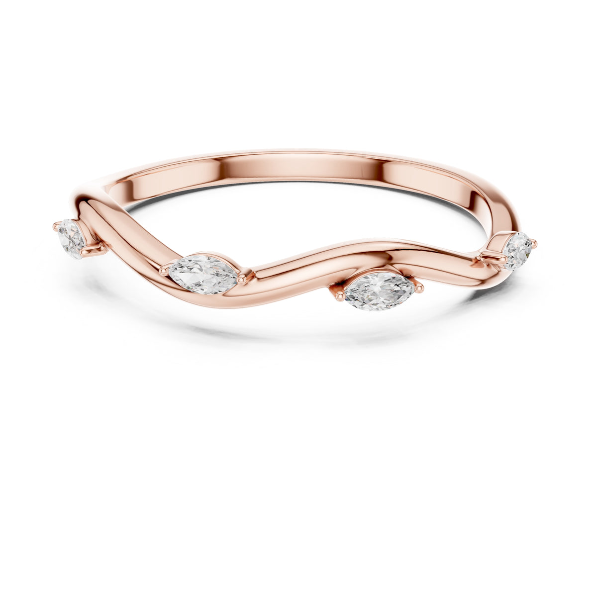 The Marquise Vine Lab-Grown Diamond Band Rose Gold