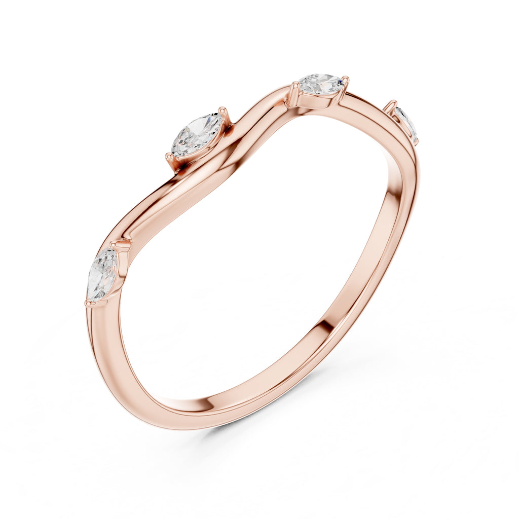 The Marquise Vine Lab-Grown Diamond Band Rose Gold