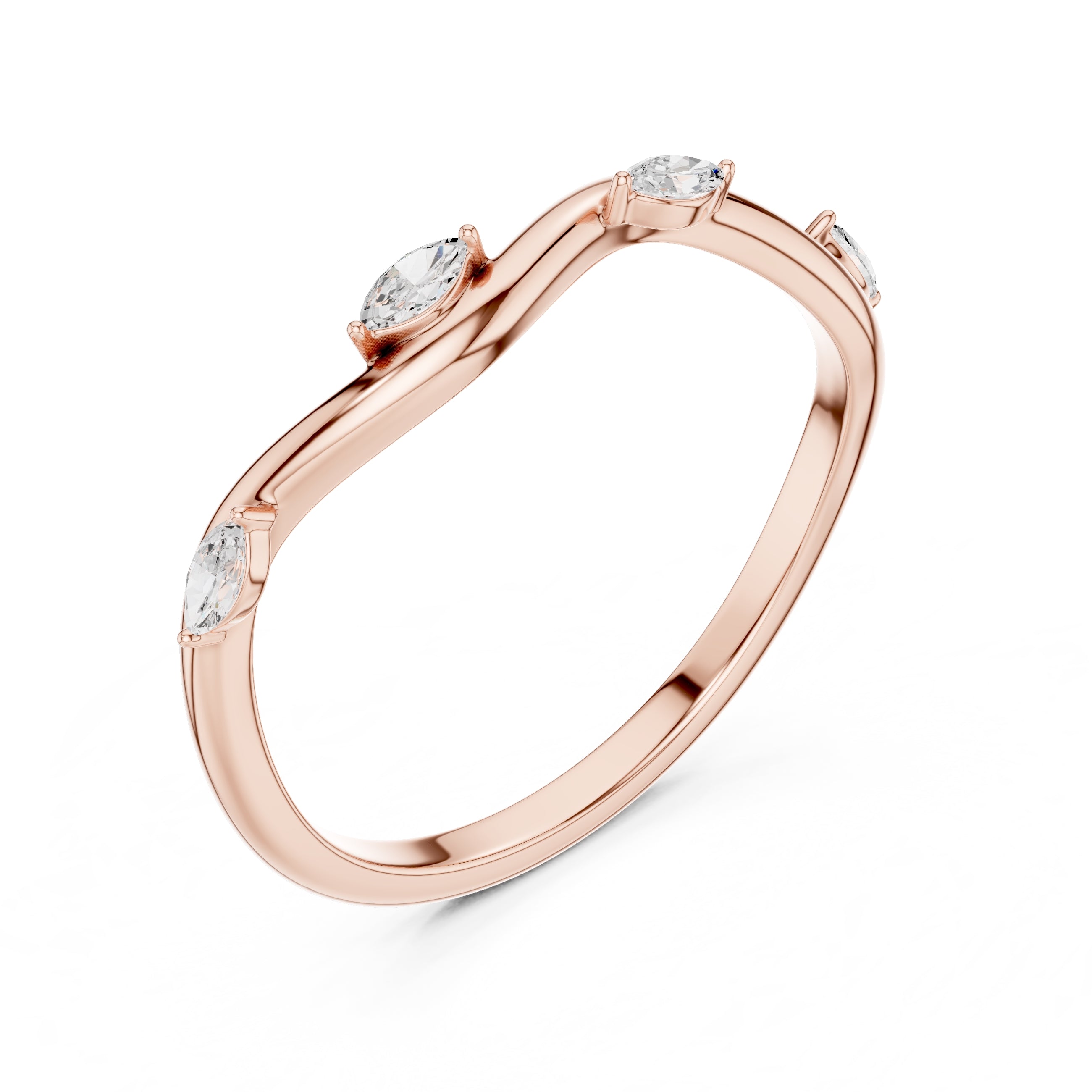 The Marquise Vine Lab-Grown Diamond Band Rose Gold