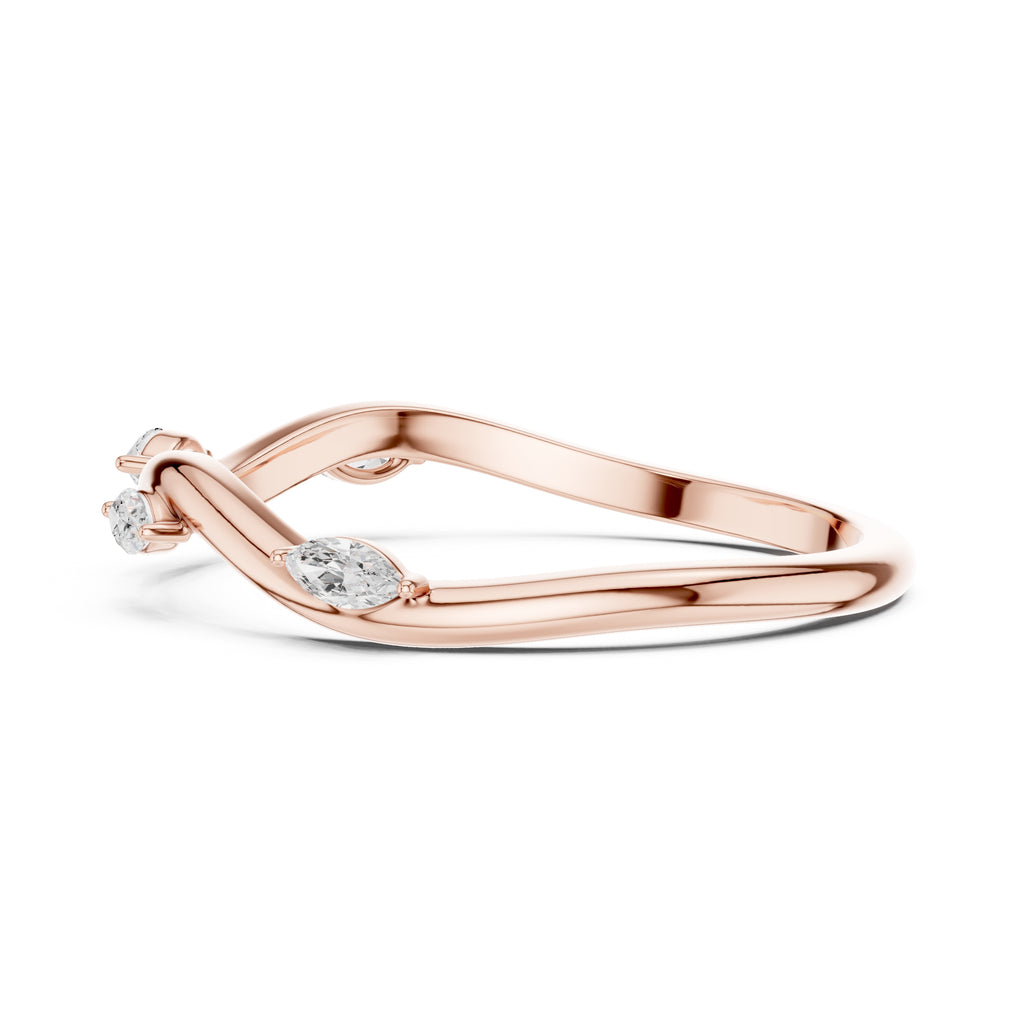 The Marquise Vine Lab-Grown Diamond Band Rose Gold