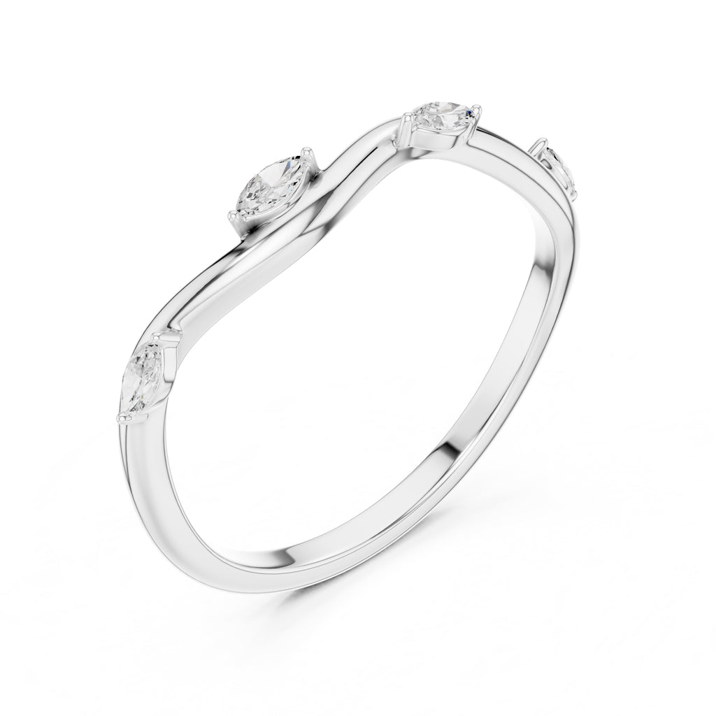 The Marquise Vine Lab-Grown Diamond Band White Gold