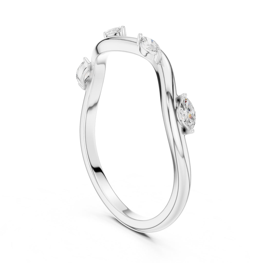 The Marquise Vine Lab-Grown Diamond Band White Gold