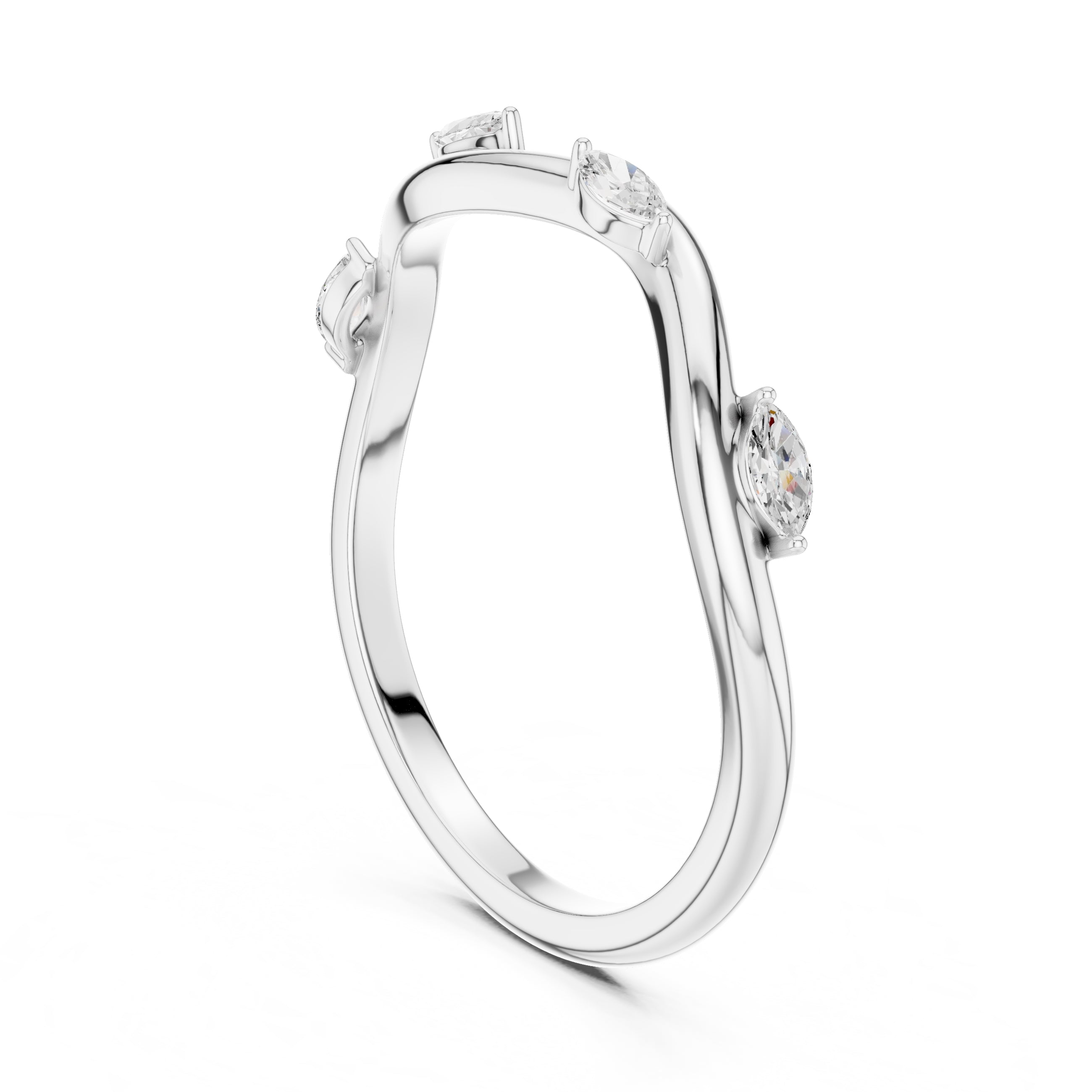 The Marquise Vine Lab-Grown Diamond Band White Gold