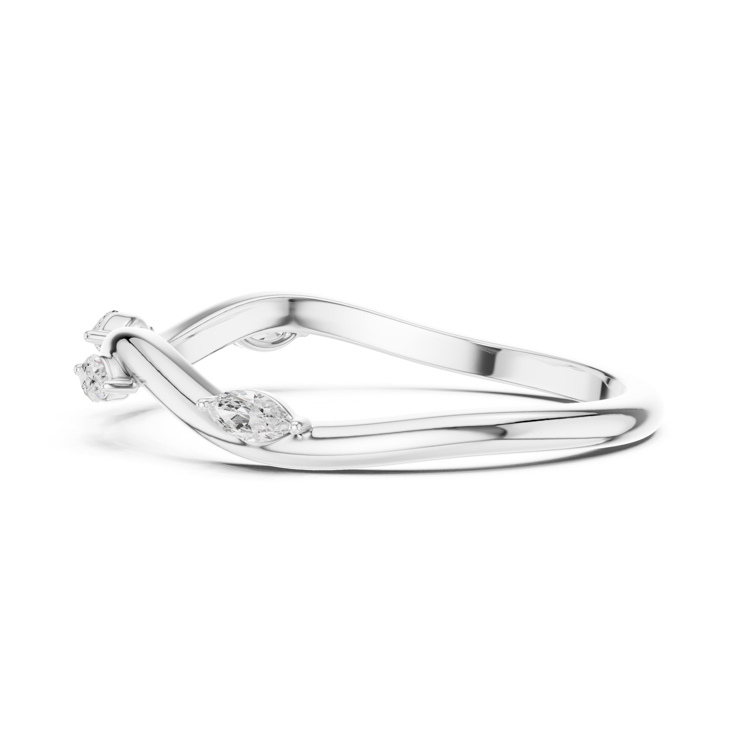 The Marquise Vine Lab-Grown Diamond Band White Gold