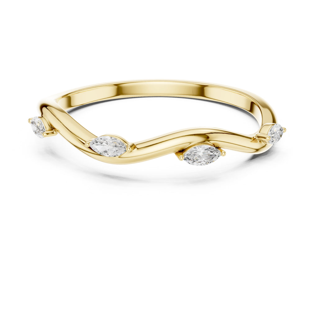 The Marquise Vine Lab-Grown Diamond Band Yellow Gold