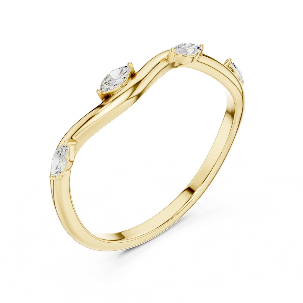 The Marquise Vine Lab-Grown Diamond Band Yellow Gold