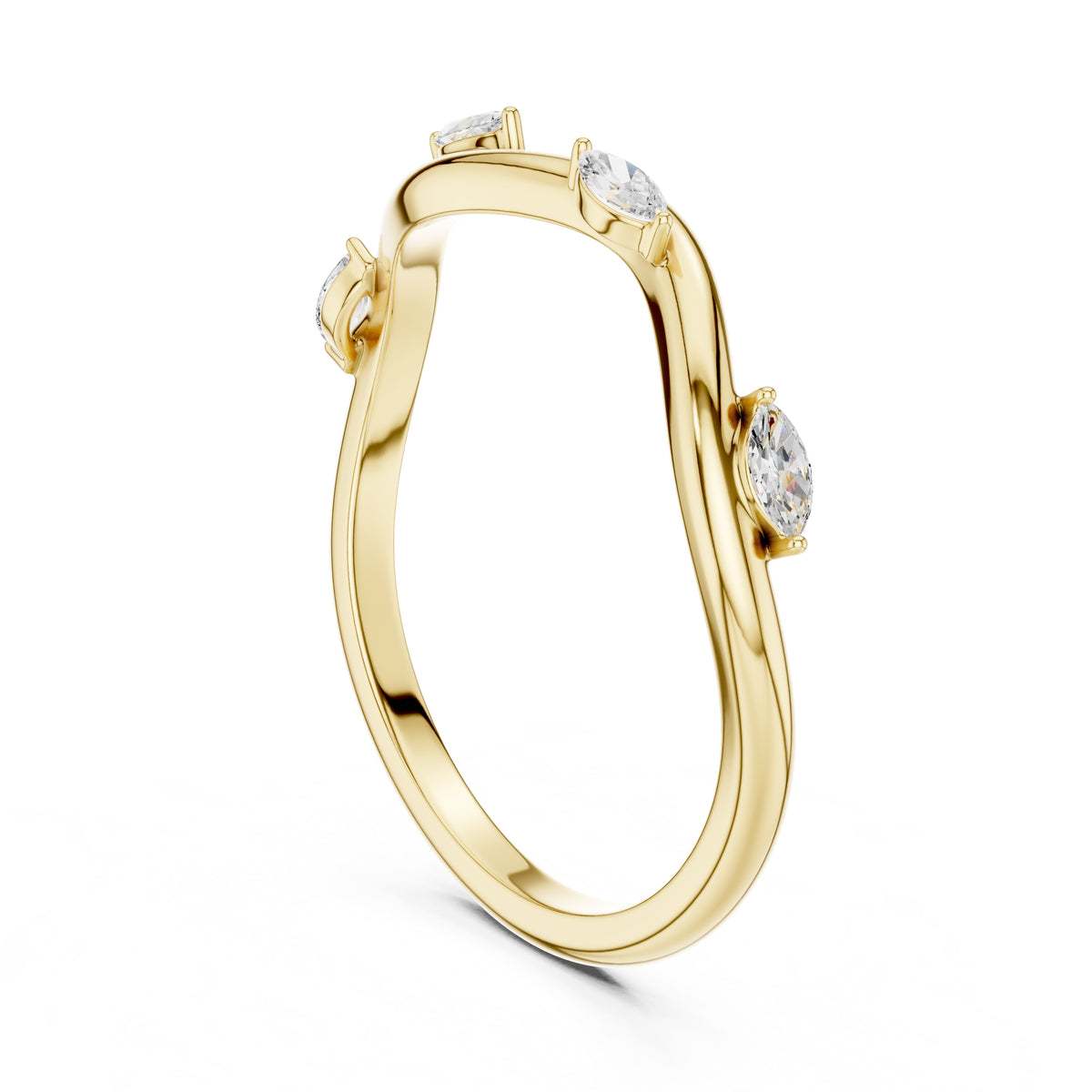 The Marquise Vine Lab-Grown Diamond Band Yellow Gold