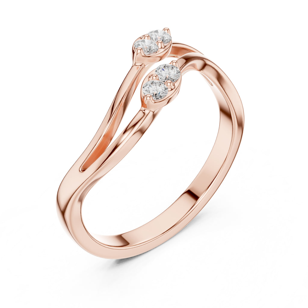 The Lab-Grown Diamond Flora Bypass Ring Rose Gold