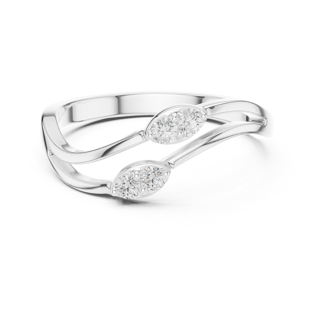 The Lab-Grown Diamond Flora Bypass Ring White Gold