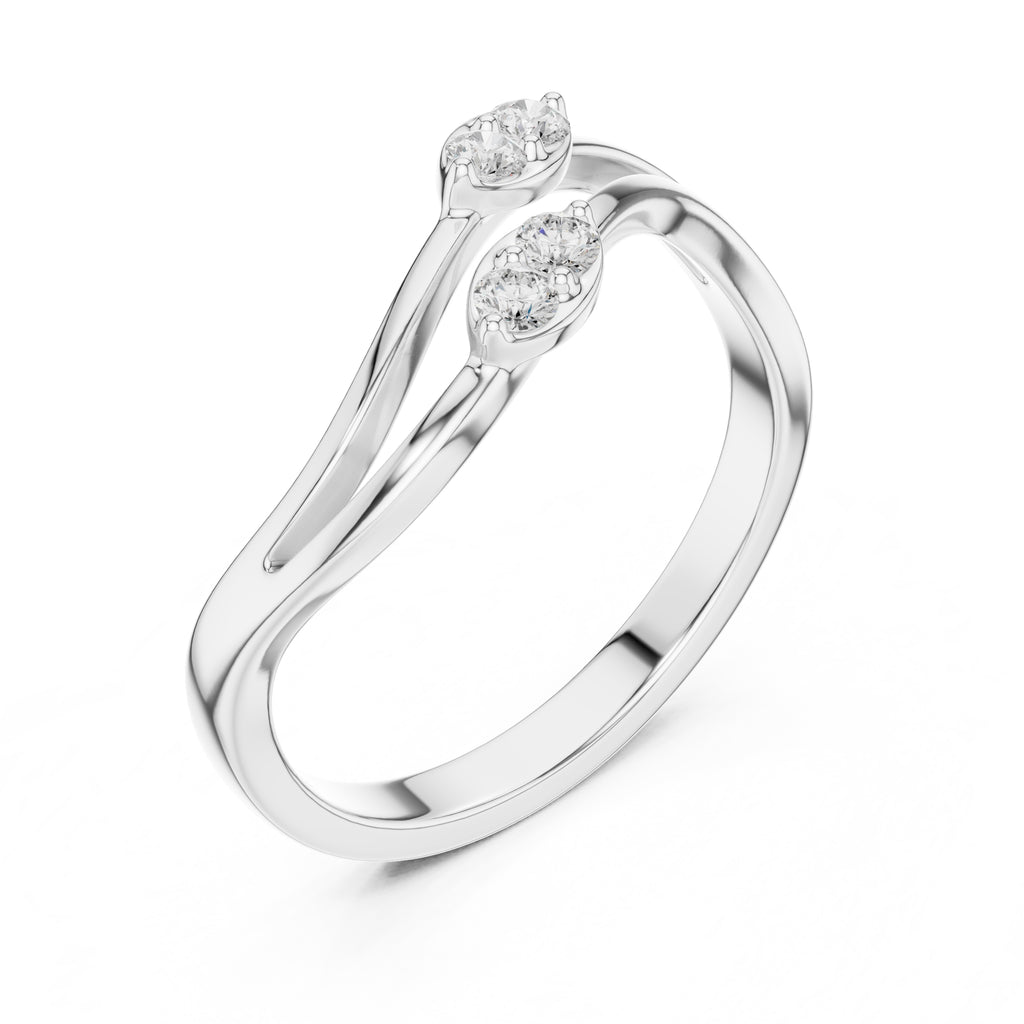 The Lab-Grown Diamond Flora Bypass Ring White Gold