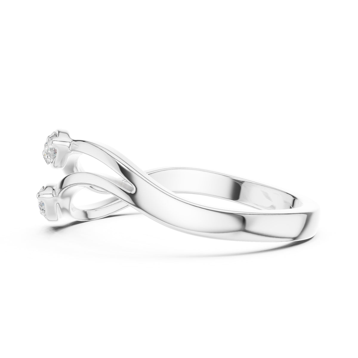 The Lab-Grown Diamond Flora Bypass Ring White Gold