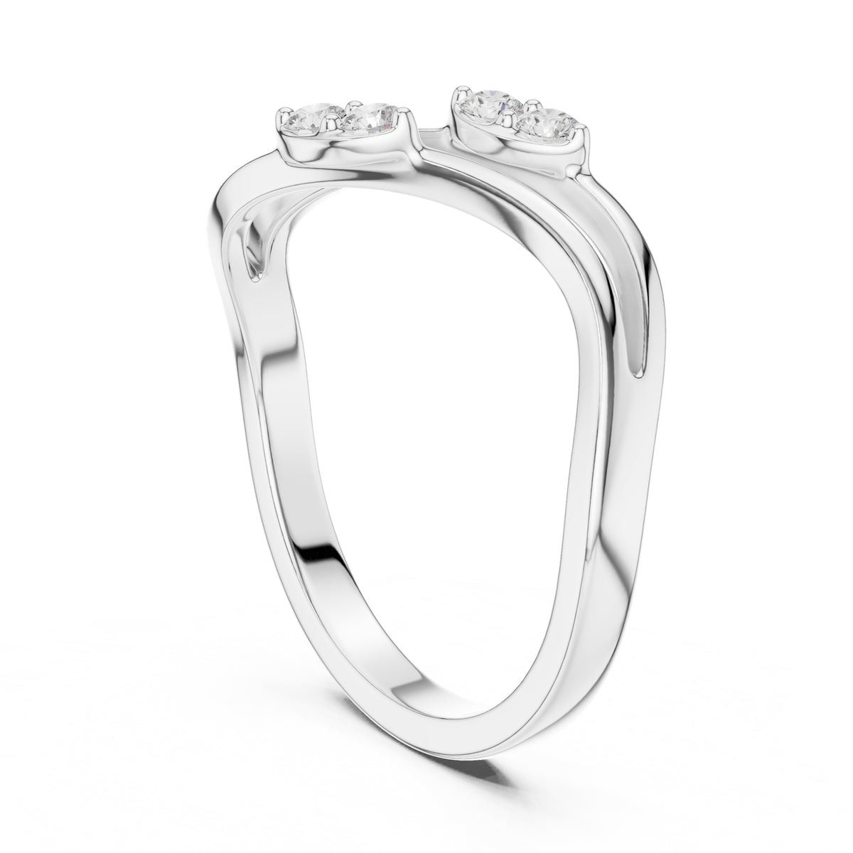 The Lab-Grown Diamond Flora Bypass Ring White Gold