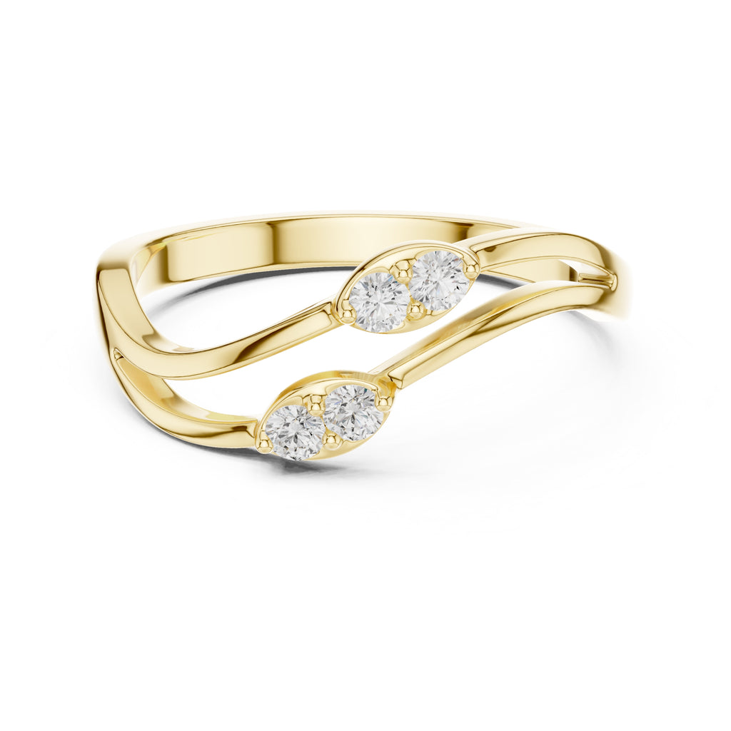 The Lab-Grown Diamond Flora Bypass Ring Yellow Gold