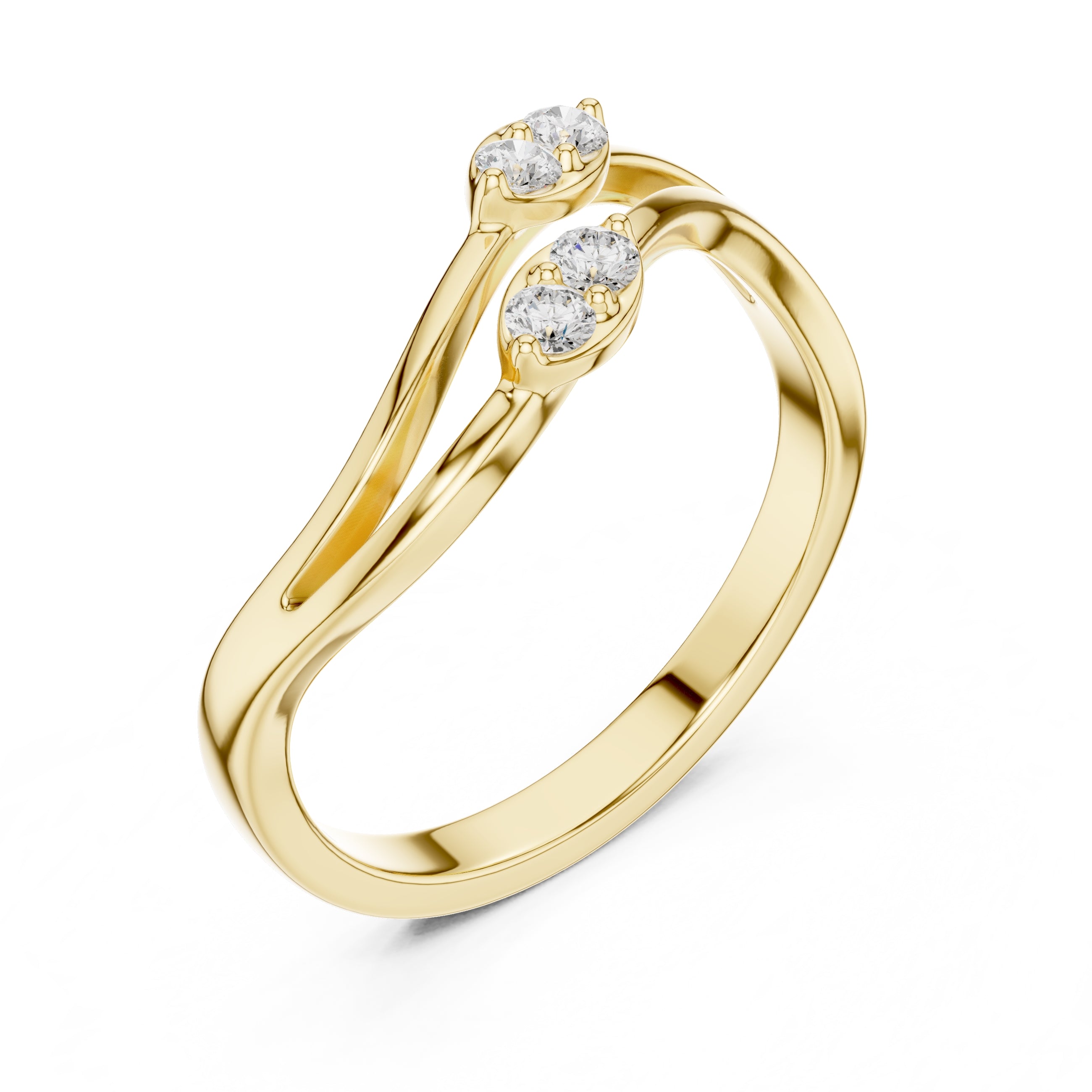 The Lab-Grown Diamond Flora Bypass Ring Yellow Gold