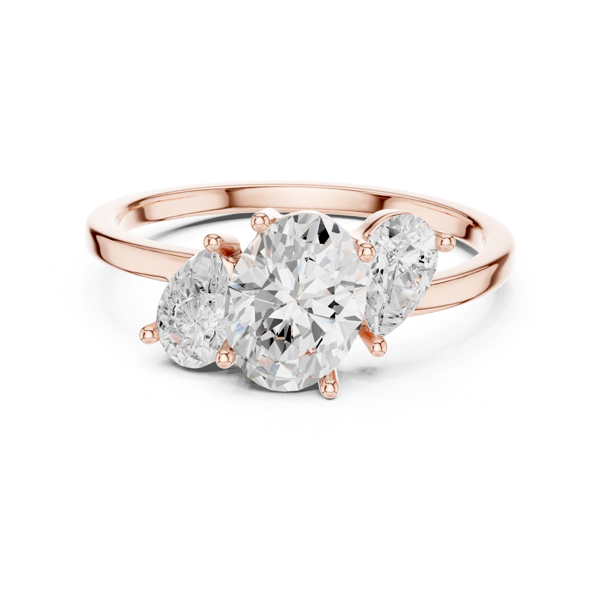 1.00 ct Sienna Trilogy Ring 1ct Rose Gold