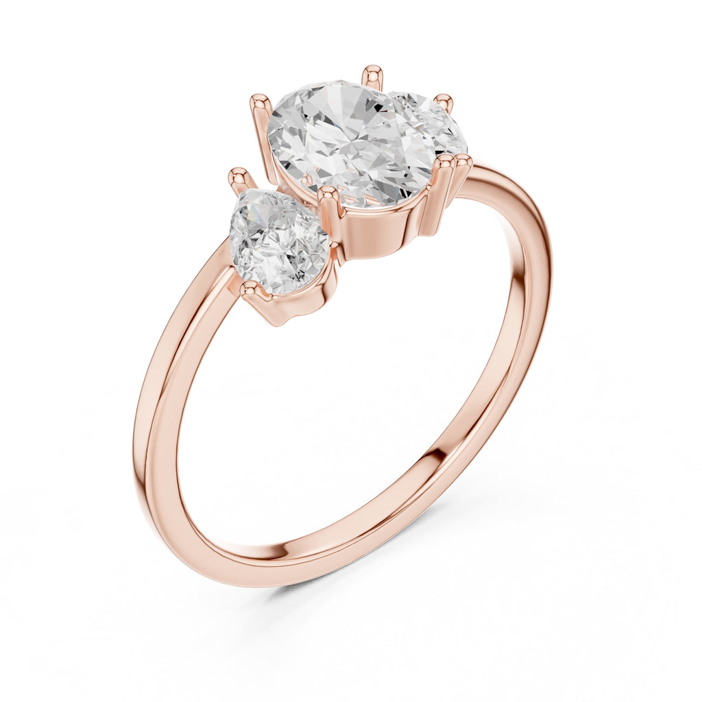 1.00 ct Sienna Trilogy Ring 1ct Rose Gold