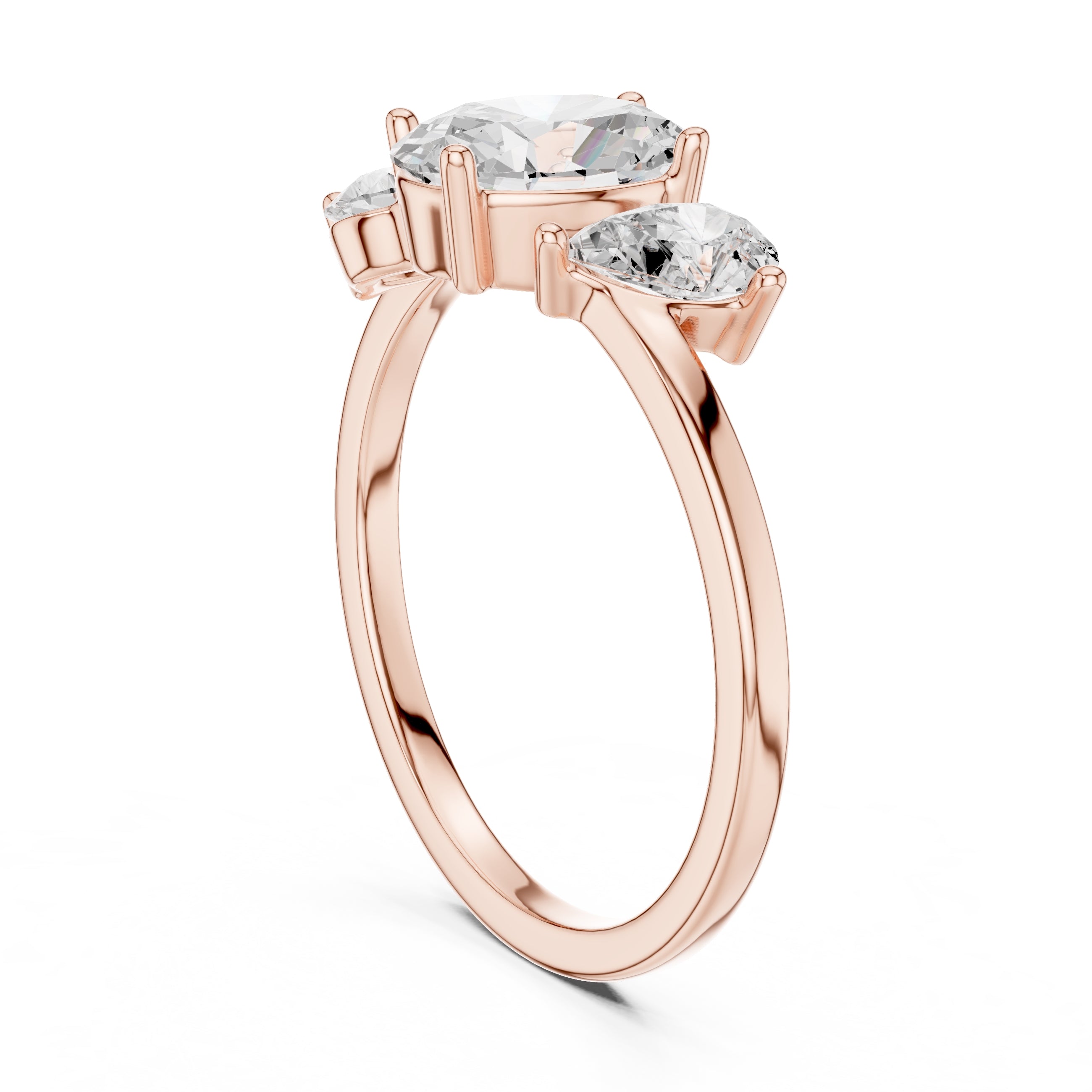 1.00 ct Sienna Trilogy Ring 1ct Rose Gold