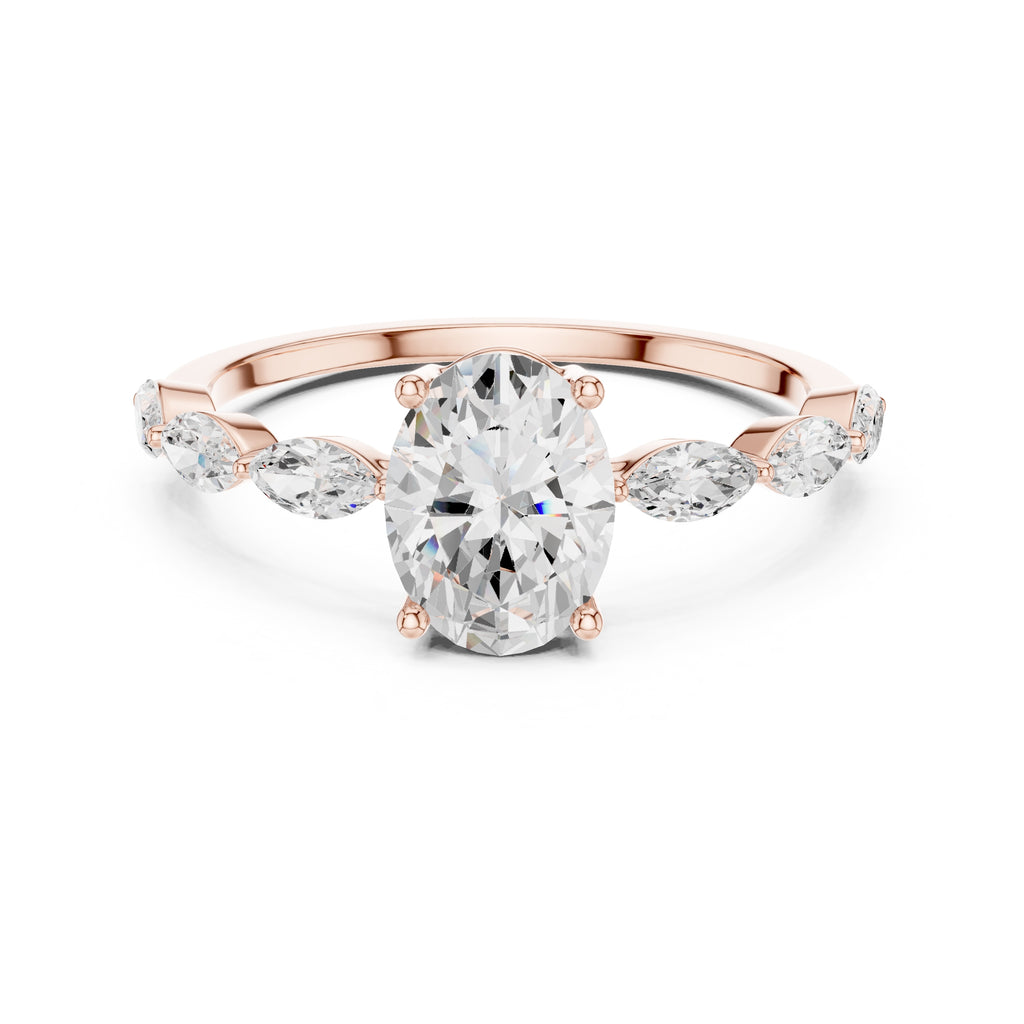 1.00 ct Harper Oval Ring 1ct Rose Gold