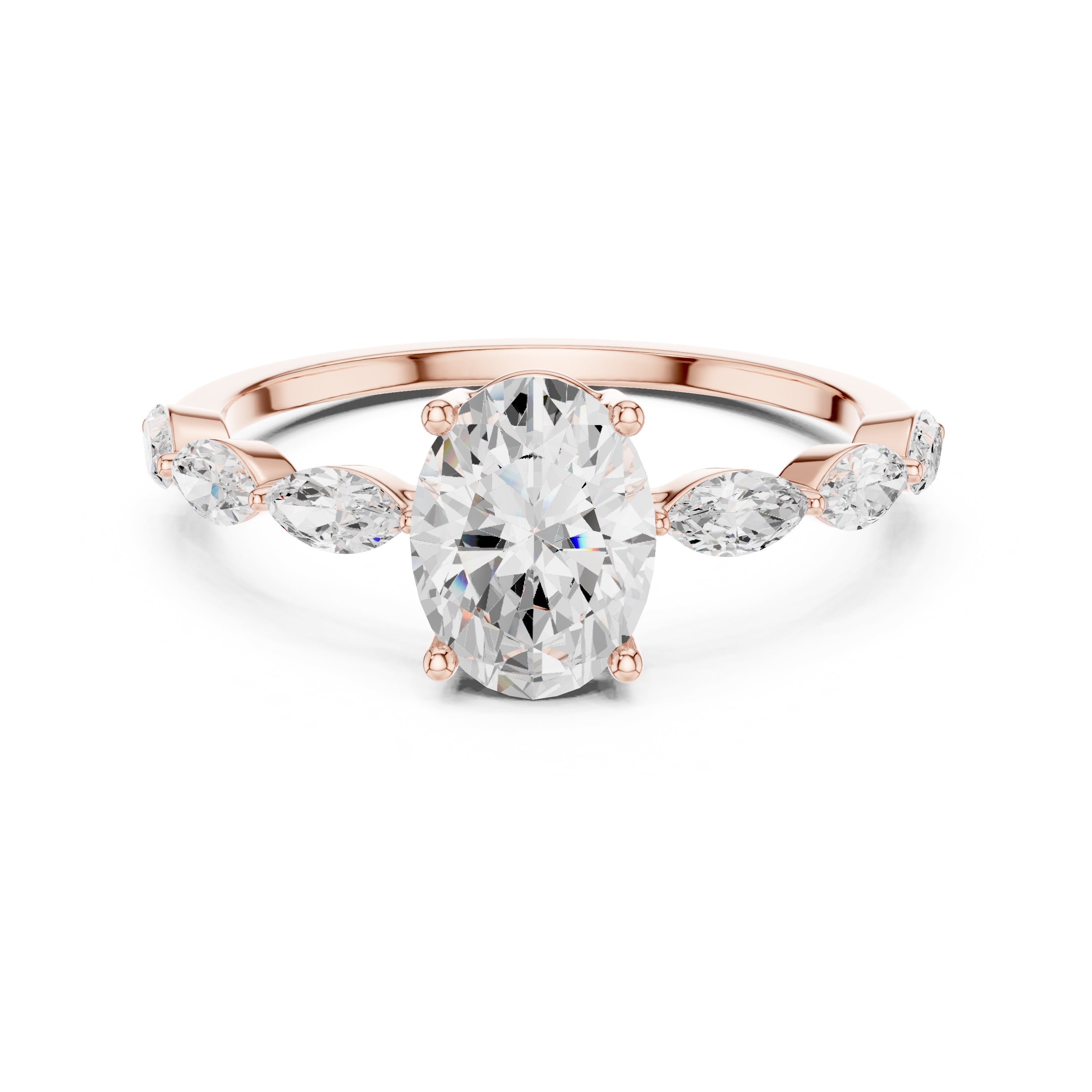 1.00 ct Harper Oval Ring 1ct Rose Gold