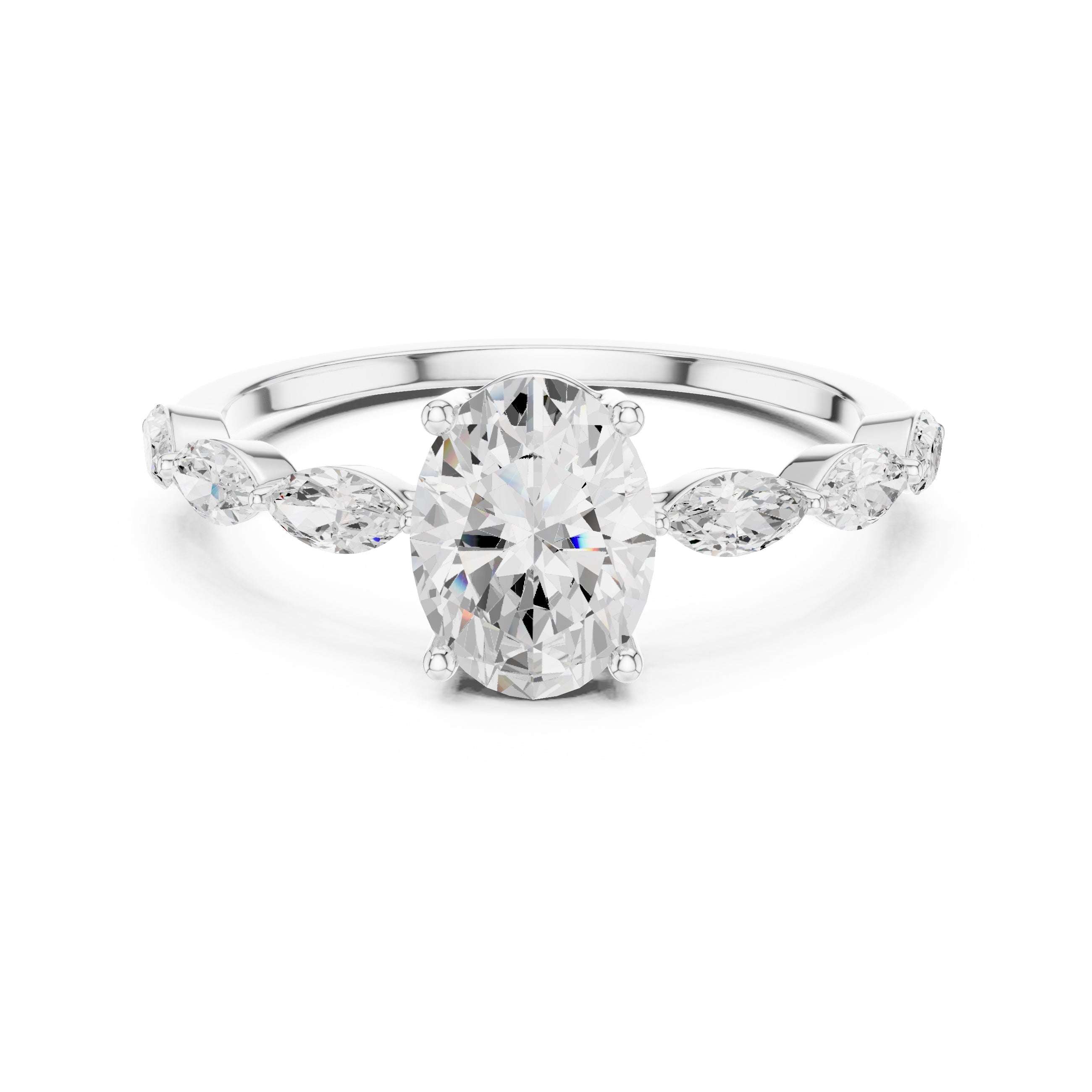 1.00 ct Harper Oval Ring 1ct White Gold
