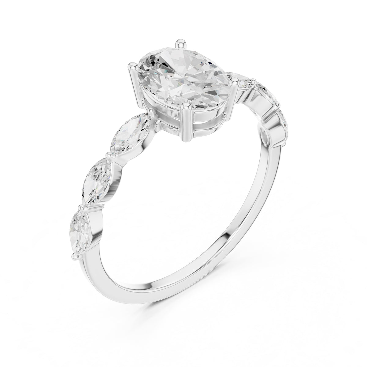 1.00 ct Harper Oval Ring 1ct White Gold