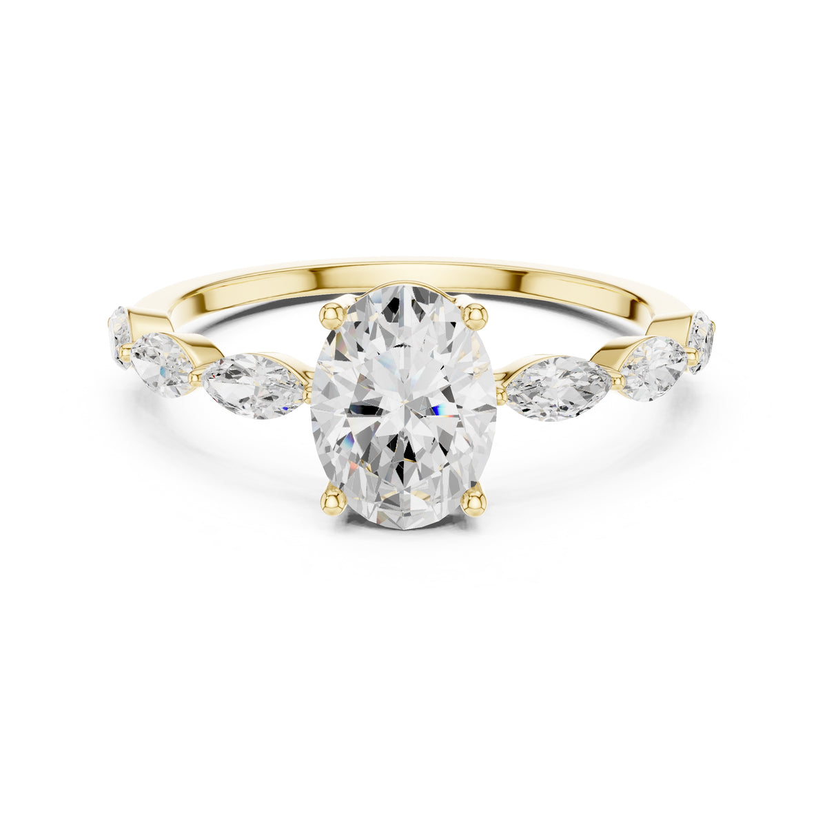 1.00 ct Harper Oval Ring 1ct Yellow Gold