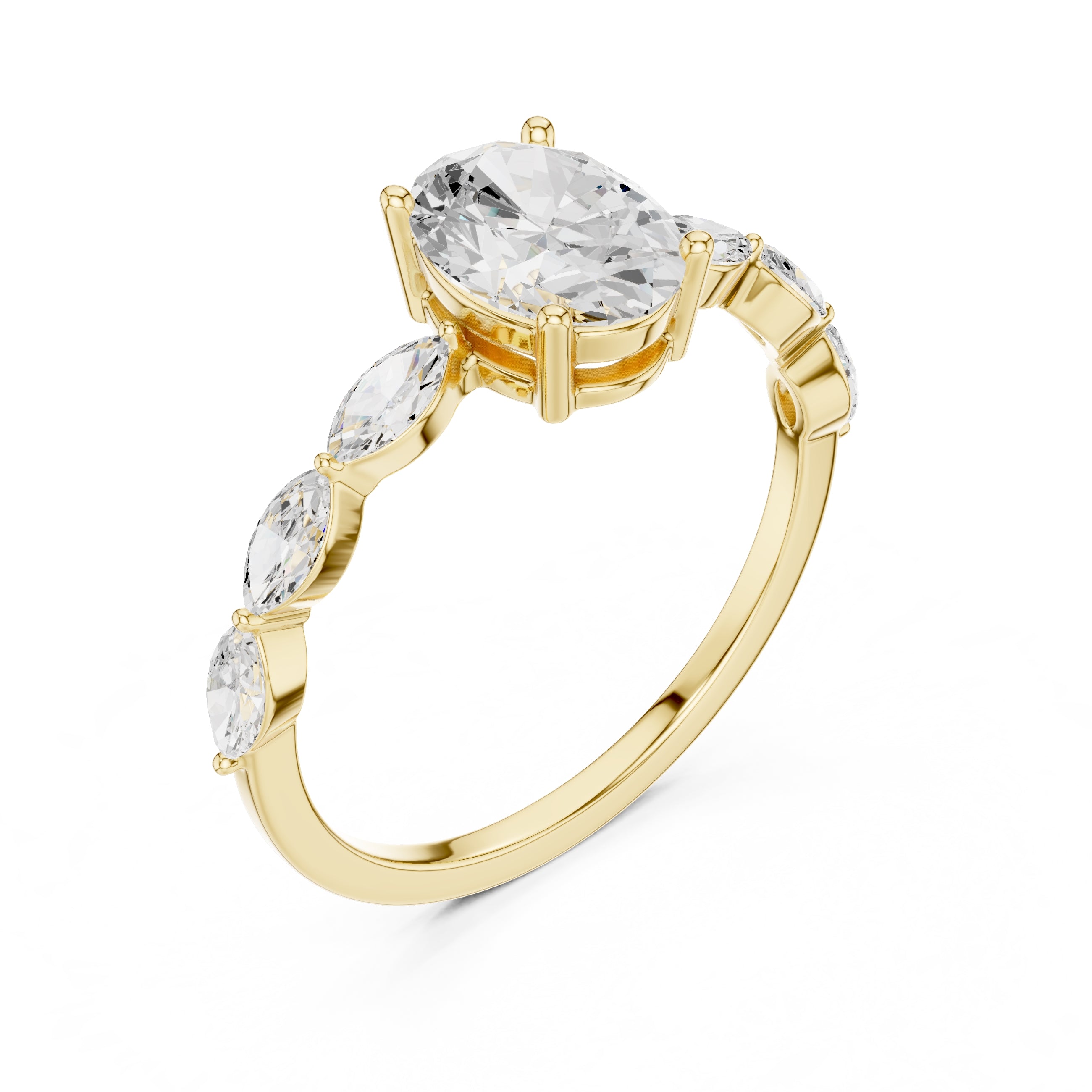 1.00 ct Harper Oval Ring 1ct Yellow Gold