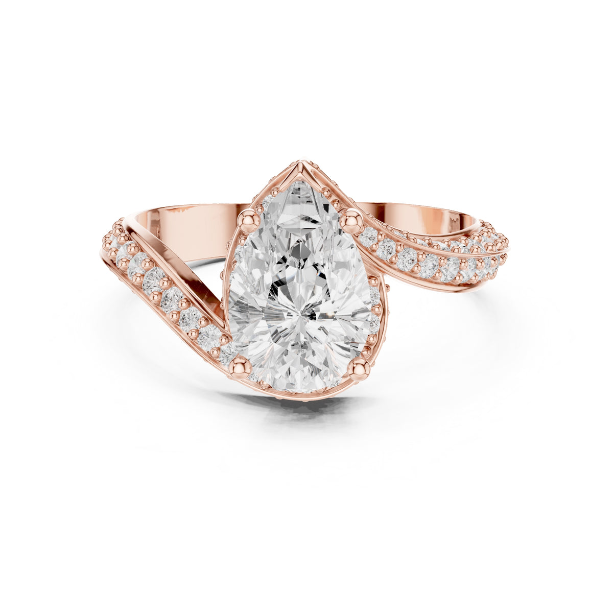 1.51 ct Aria Teardrop Ring 1.51ct Rose Gold