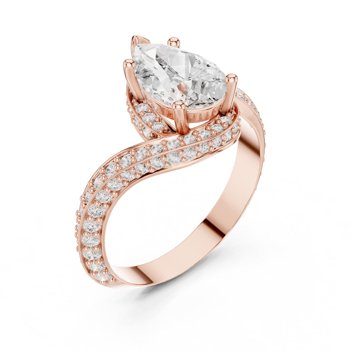 1.51 ct Aria Teardrop Ring 1.51ct Rose Gold