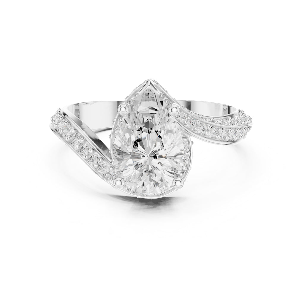 1.51 ct Aria Teardrop Ring 1.51ct White Gold