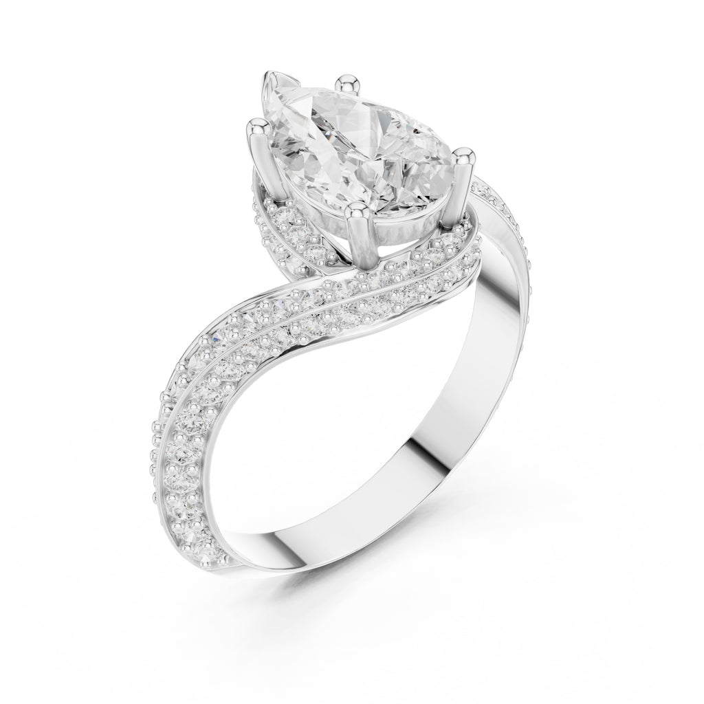 1.51 ct Aria Teardrop Ring 1.51ct White Gold