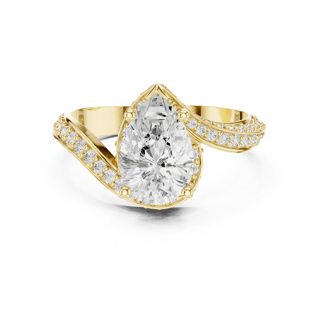 1.51 ct Aria Teardrop Ring 1.51ct Yellow Gold