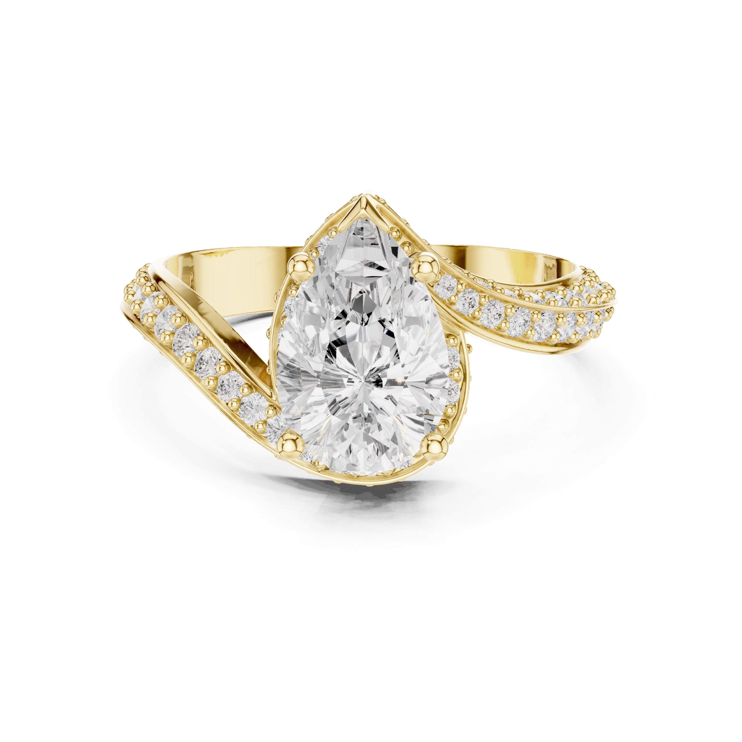 1.51 ct Aria Teardrop Ring 1.51ct Yellow Gold