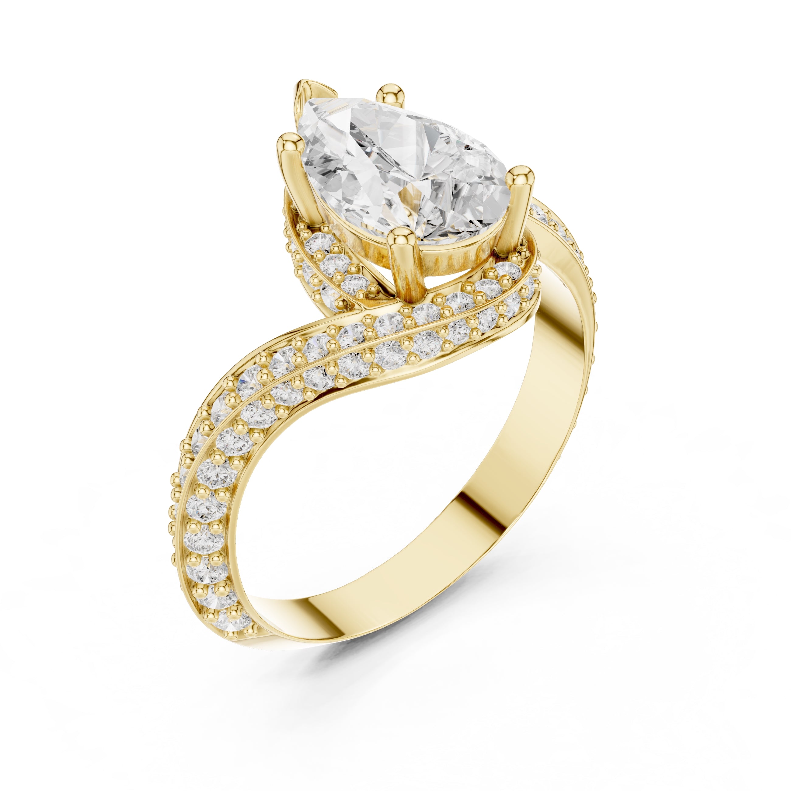 1.51 ct Aria Teardrop Ring 1.51ct Yellow Gold