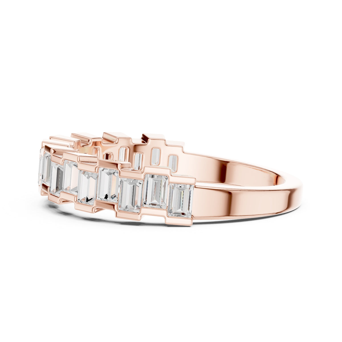 The Quinn Baguette Band Rose Gold
