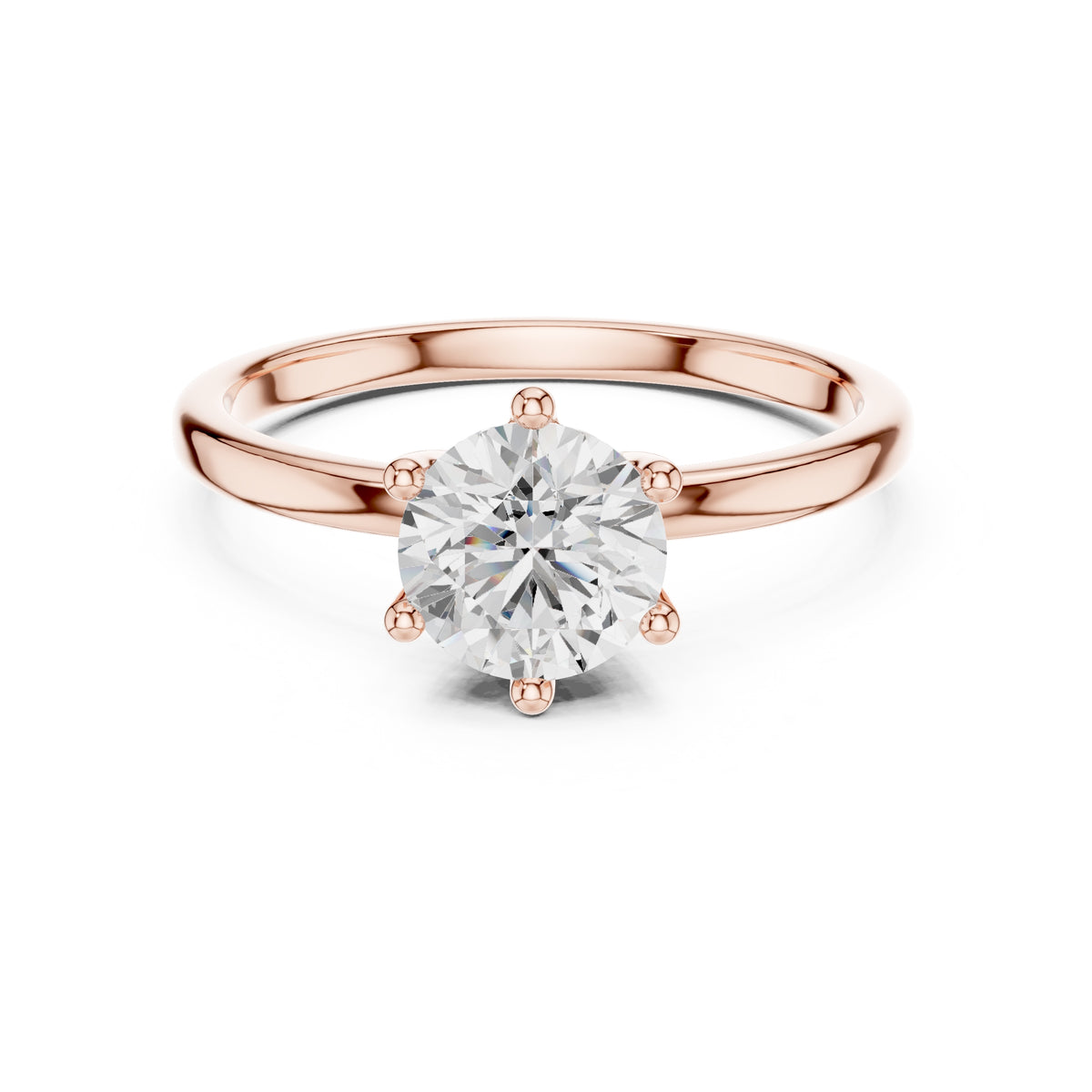 1.00 ct Mia Round Lab-Grown Diamond Ring 1ct Rose Gold