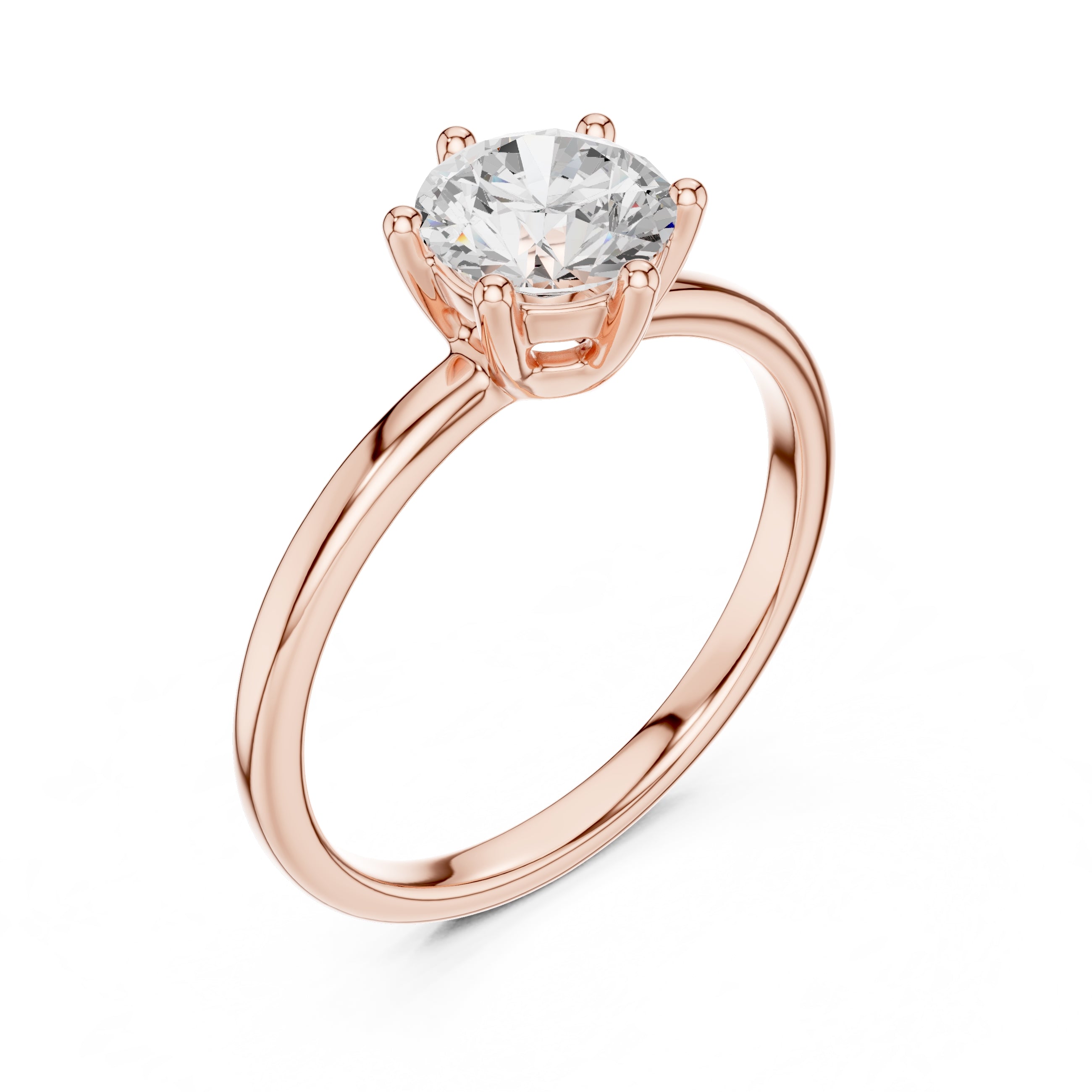 1.00 ct Mia Round Lab-Grown Diamond Ring 1ct Rose Gold