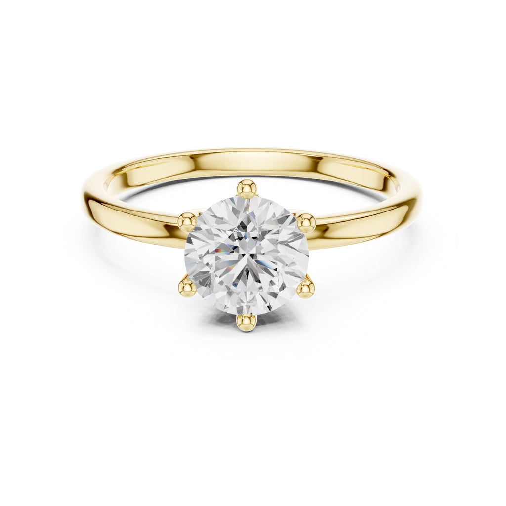 1.00 ct Mia Round Lab-Grown Diamond Ring 1ct Yellow Gold