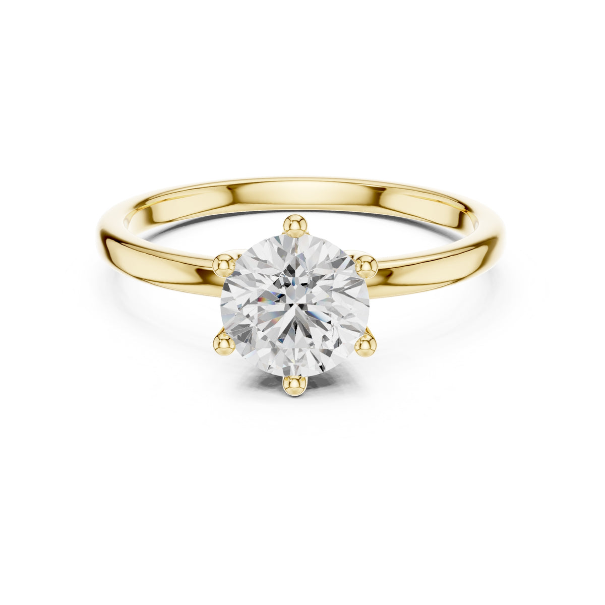 1.00 ct Mia Round Lab-Grown Diamond Ring 1ct Yellow Gold