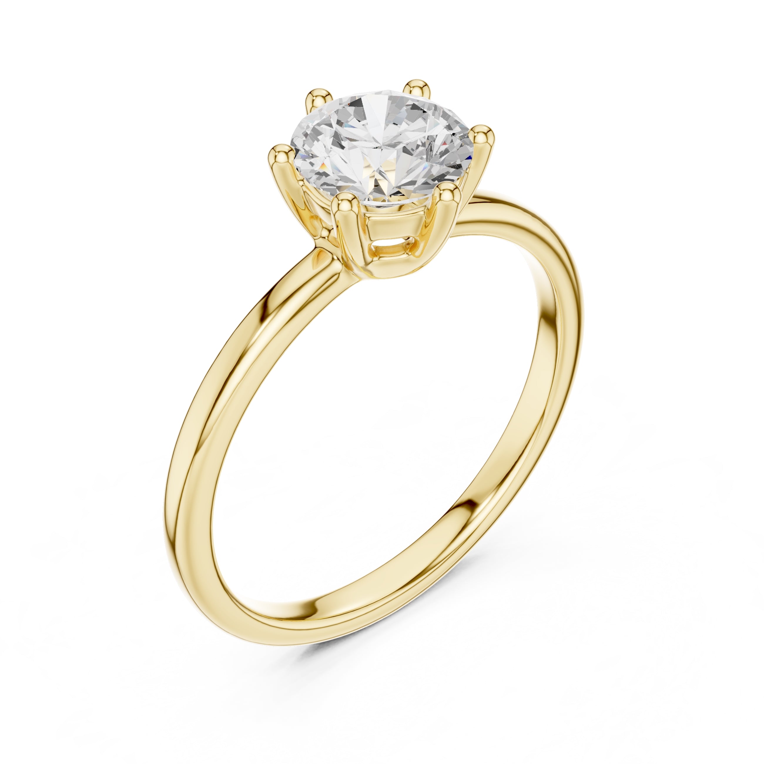 1.00 ct Mia Round Lab-Grown Diamond Ring 1ct Yellow Gold